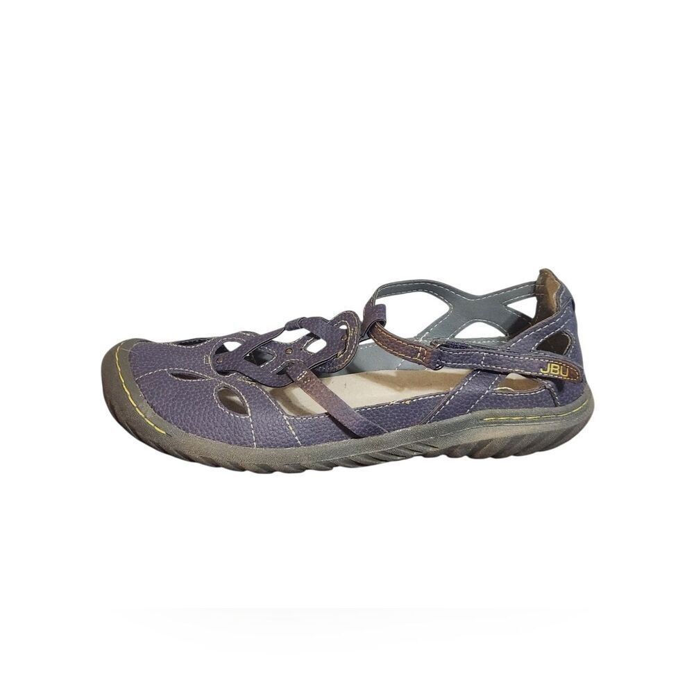 JBU by Jambu 8.5 M Sydney Sandals Flat Shoes Gray T Strap Cut Out